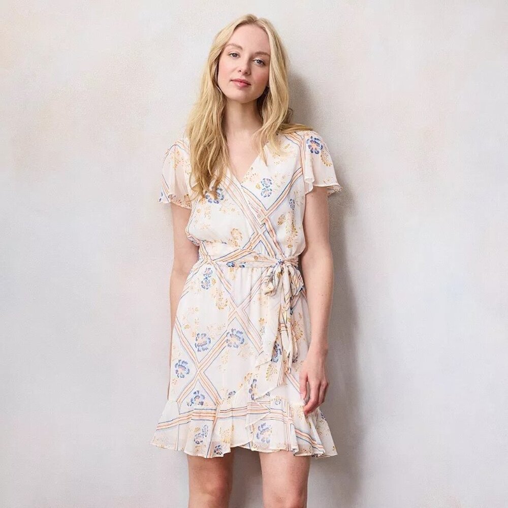 Women's LC Lauren Conrad Flutter Sleeve Wrap Dress